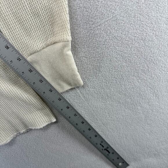 Vintage Hanes Thermal Shirt men's large White Waffle Muscle Layer Thin Grunge - Picture 7 of 11